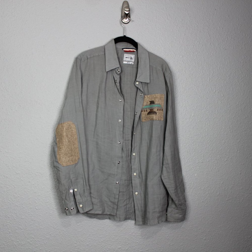 Unity In The Community Linen Aztec Embroidered Sn… - image 1